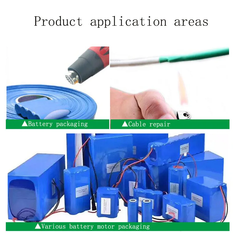 Tubo do envoltório do psiquiatra do calor do PVC para o bloco grande da bateria, projetos de DIY, comprimento 1m, isolação, largura 30, 50, 70, ± 2mm