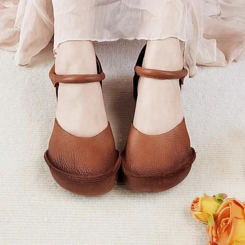 صنادل بكعب المرأة مصمم أحذية رياضية غير رسمية الصيف النساء 2025 فساتين راقية الشرائح المشي جديد ريترو Zapatos De Mujer #5