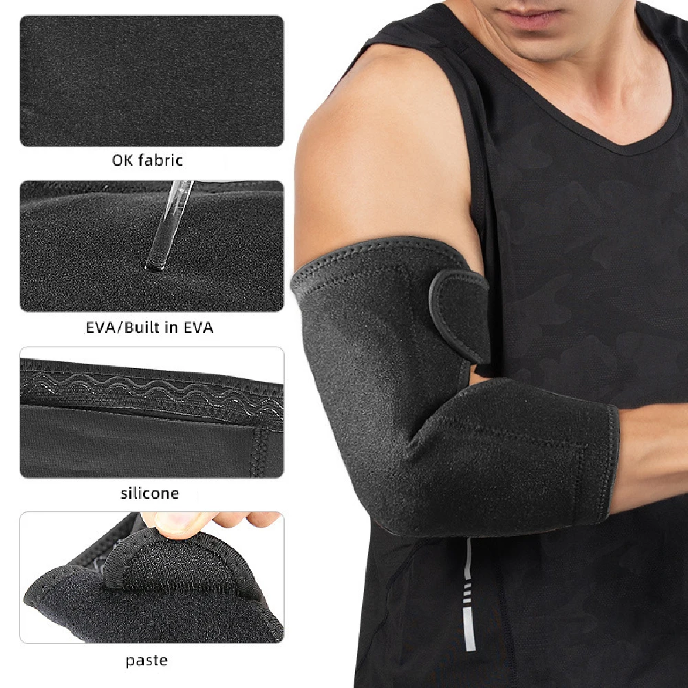 1PC Hard Shell Elbow Pad with EVA Shock Cushion,Neoprene Flexible Arm Sleeve,Adjustable Buckle Impact Guard for Baseball &Sports