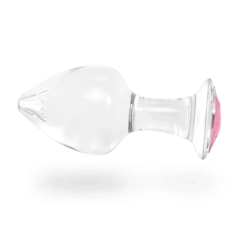 Cristal/rosa/vidro anal plug diamante/inserção/jóias/transparente anal butt plug vibrador buttplug vibrador sexo anal brinquedos f004cs