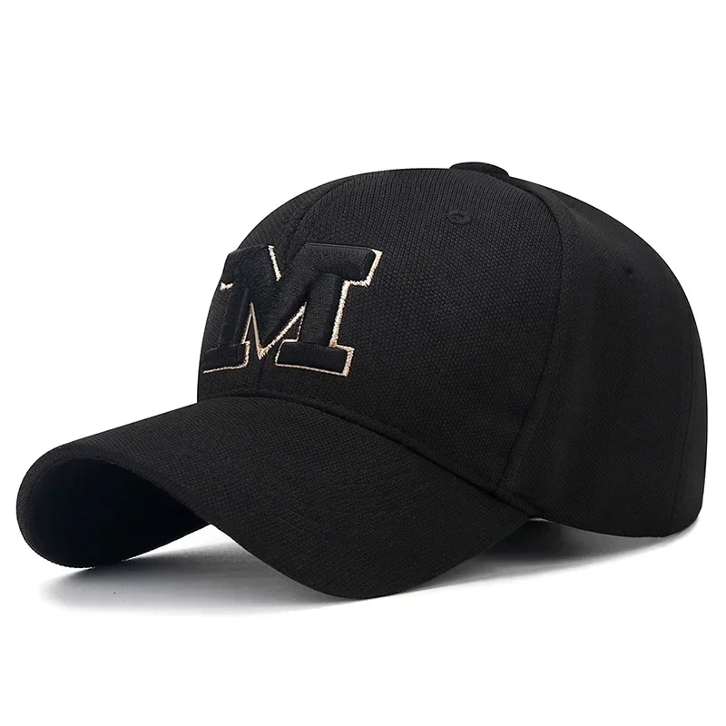 Fashion Men Women M Letter Three-Dimensional Embroidery Baseball Cap New Unisex Outdoor Casual Sport Duck Tongue Cap Sun Hat