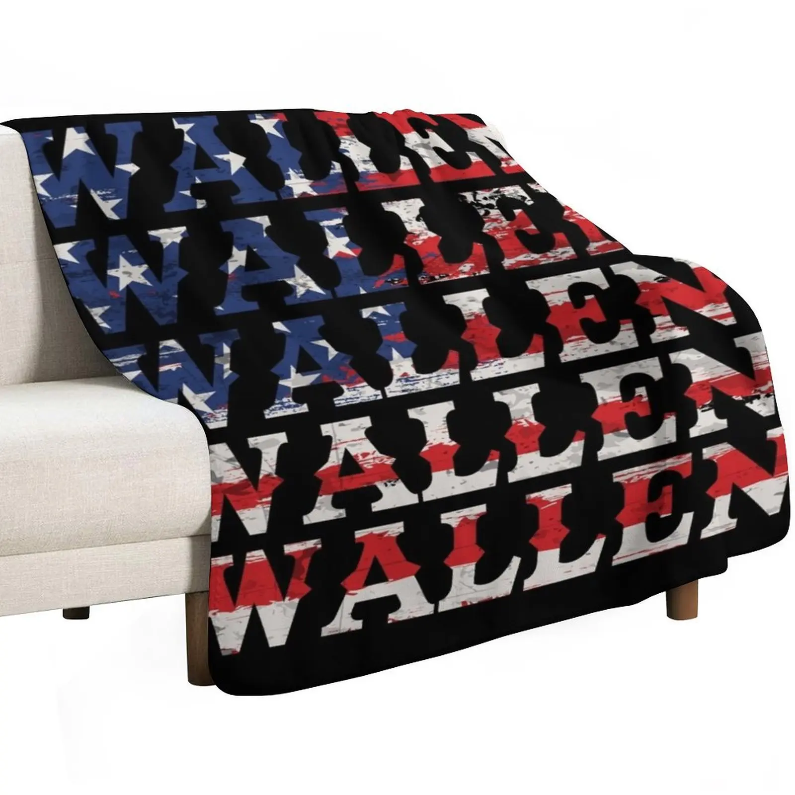 Cute Wallen Merch American Flag Red White Blue Country Music Throw Blanket funny gift Heavy manga Blankets