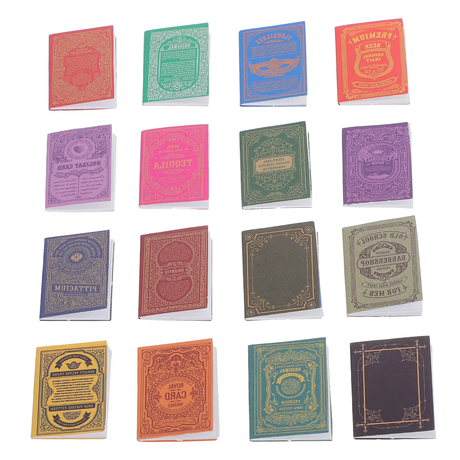 

16Pcs Miniature Books Paper Mini Books for Kids Fairy Garden Decor Tabletop Decor Home Office Study Room Micro Landscape