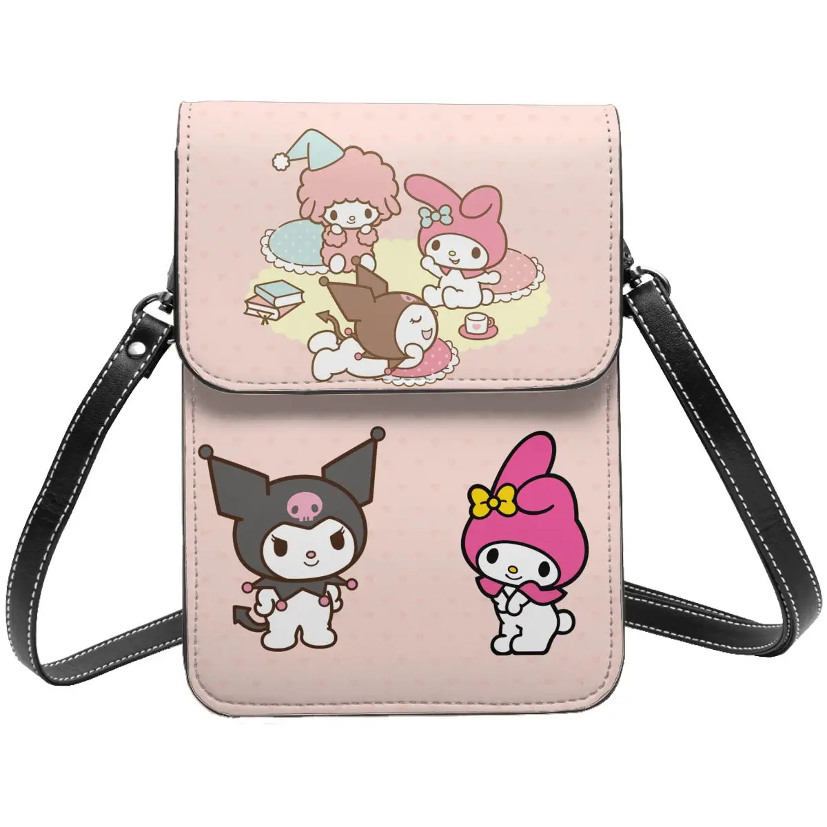 

Sanri My Melody Kuromi Leather Cell Phone Purse Accessories Cute Women Girl Crossbody Bag Card Case Lightweight