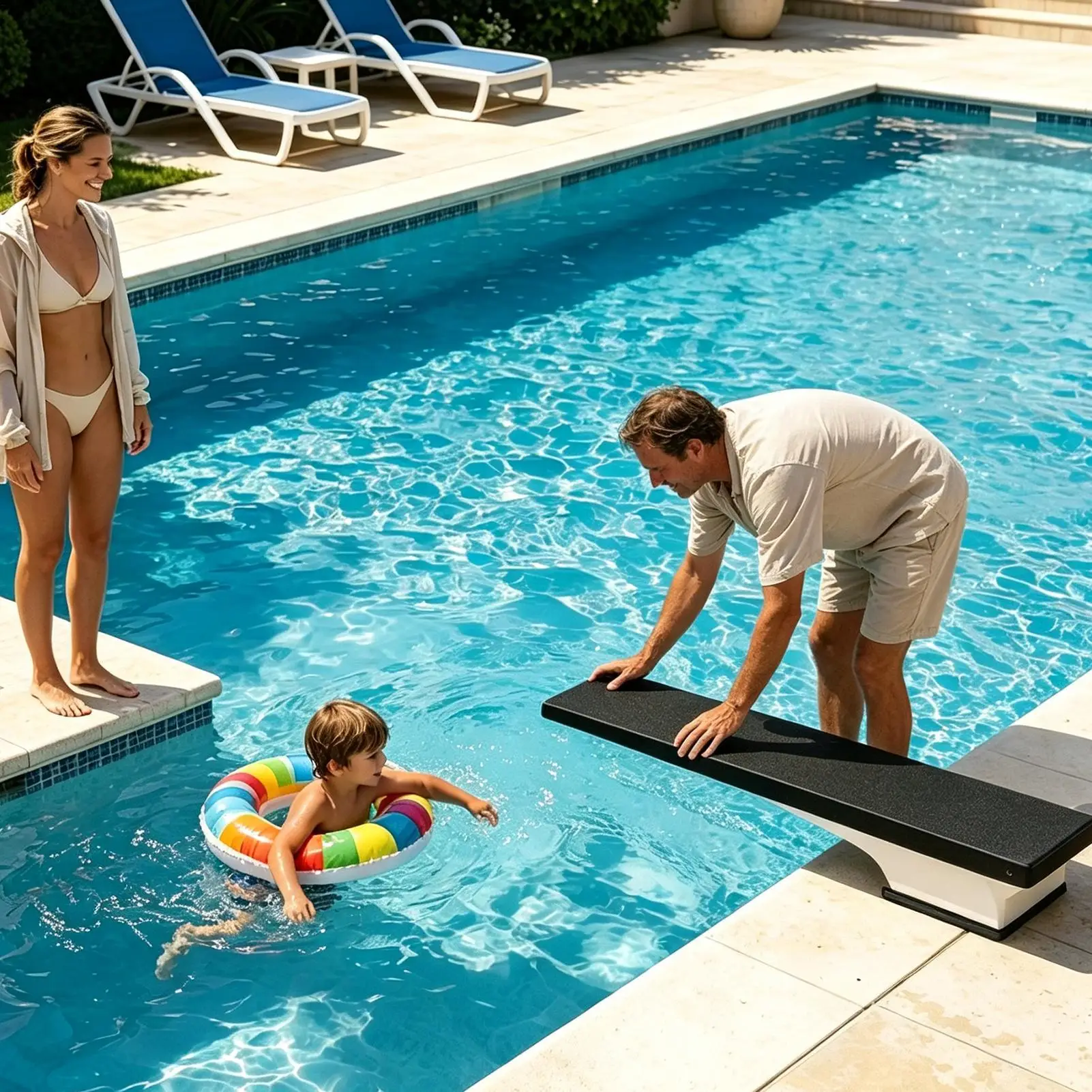 Pool Diving Board Protector 6ft Elastic Edge Diving Board Protector With Drawstring UV Resistant Pool Gear Cover For Home