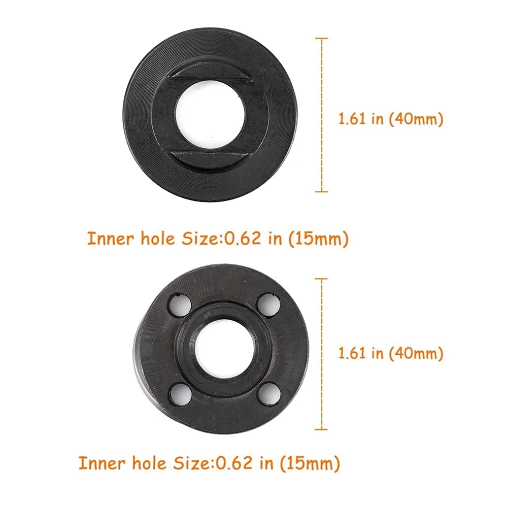 Set Tools Flange Nut 2x 2pcs set High Quality Replacement 30mm Spacing 40mm Diameter Accessories Angle Grinder