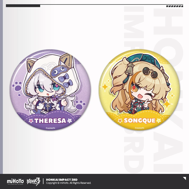 Game Honkai Impact 3rd Tinplate Badge Official Theresa Apocalypse Dream Tour Brooch Pins Cosplay Accessories Fans Gifts