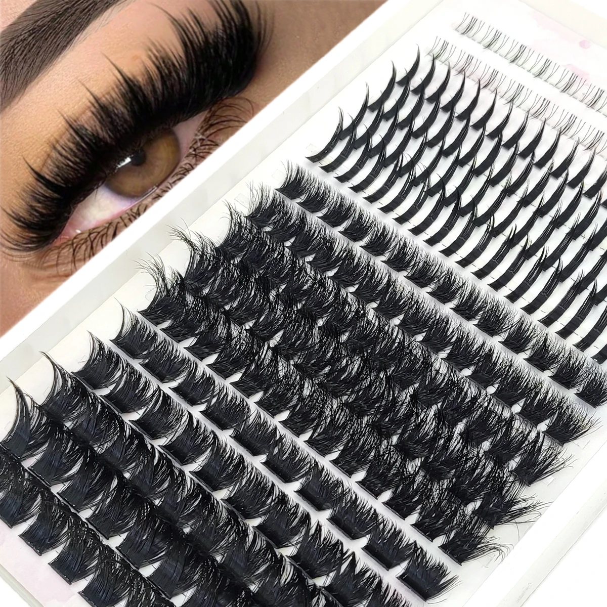 Eyelash Extension Single Lash - ขนตาปลอมแบบเป็นช่อ HBZGTLAD 50D-200D แบบฟู งอน งอนงาม