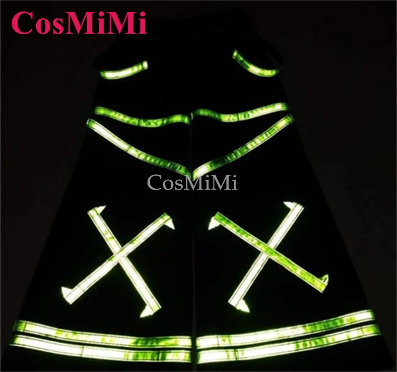 CosMiMi Doubles شوكة أنماط شبح الرقص السراويل ملبورن شفل فات السراويل جرس قيعان مشرق تأثير عاكس بنطلون جديد