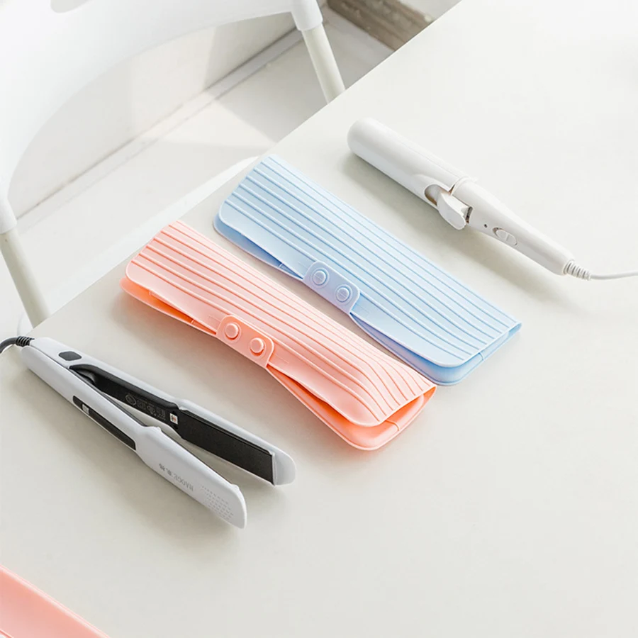 

1PC curling iron silicone storage bag travel portable easy to clean straight clip curling iron protective cover