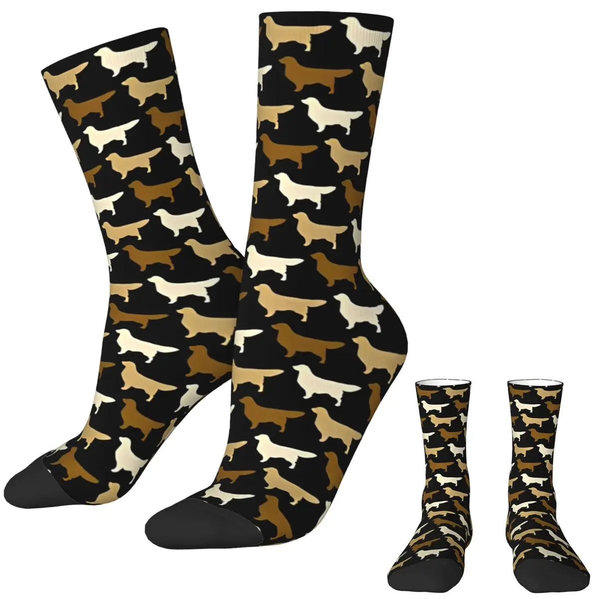 

Golden Retriever Dog Breed Silhouett Stockings Graphic Casual Socks Winter Anti Sweat Socks Men Running Breathable Socks