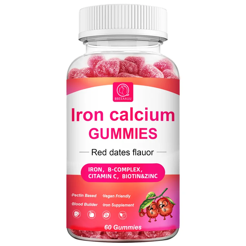 

BBEEAAUU Red Dates Iron Calcium Gummies with Vitamins A,B,C Complex Support Energy ,Immune Health for Children and Adults