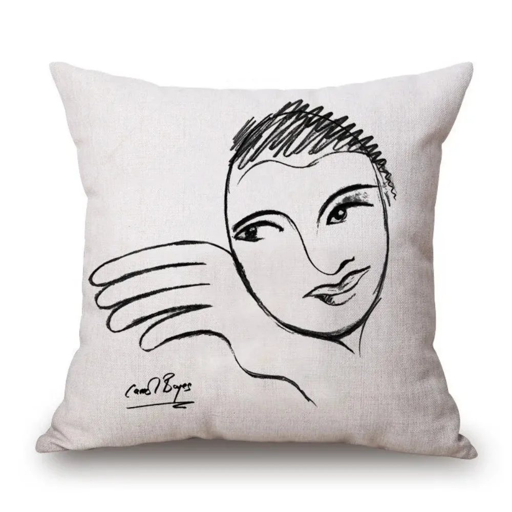 Kunstvoller Kissenbezug mit tanzender Figur, doppelseitig, weicher Kissenbezug für Schlafzimmer, Wohnzimmer, Couch, Dekoration, elegantes künstlerisches Geschenk