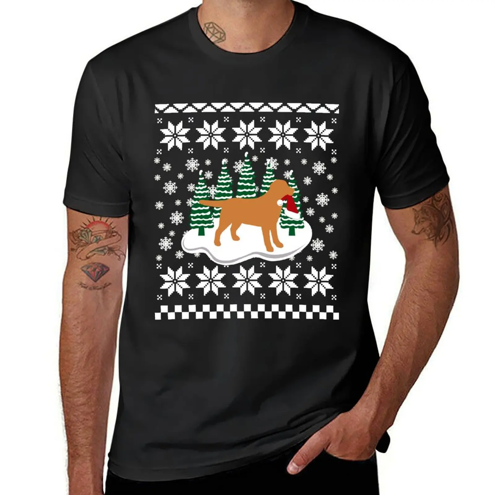 

Christmas Fox Red Labrador Silhouette Santa Hat T-Shirt cute clothes new edition mens t shirts casual stylish