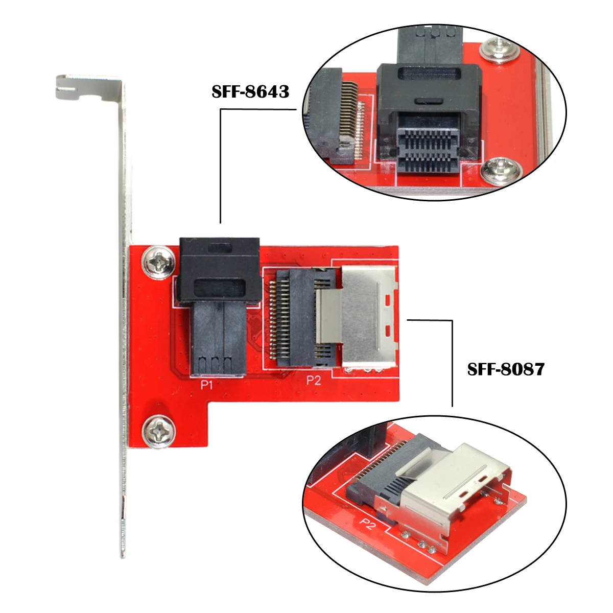 PCI-E4.0 Built-In MiniSAS HD SFF-8643 to SFF-8087 Interconversion Card 6Gbps 4-Lane Adapter MiniSAS HD 4i for Data Center Networ