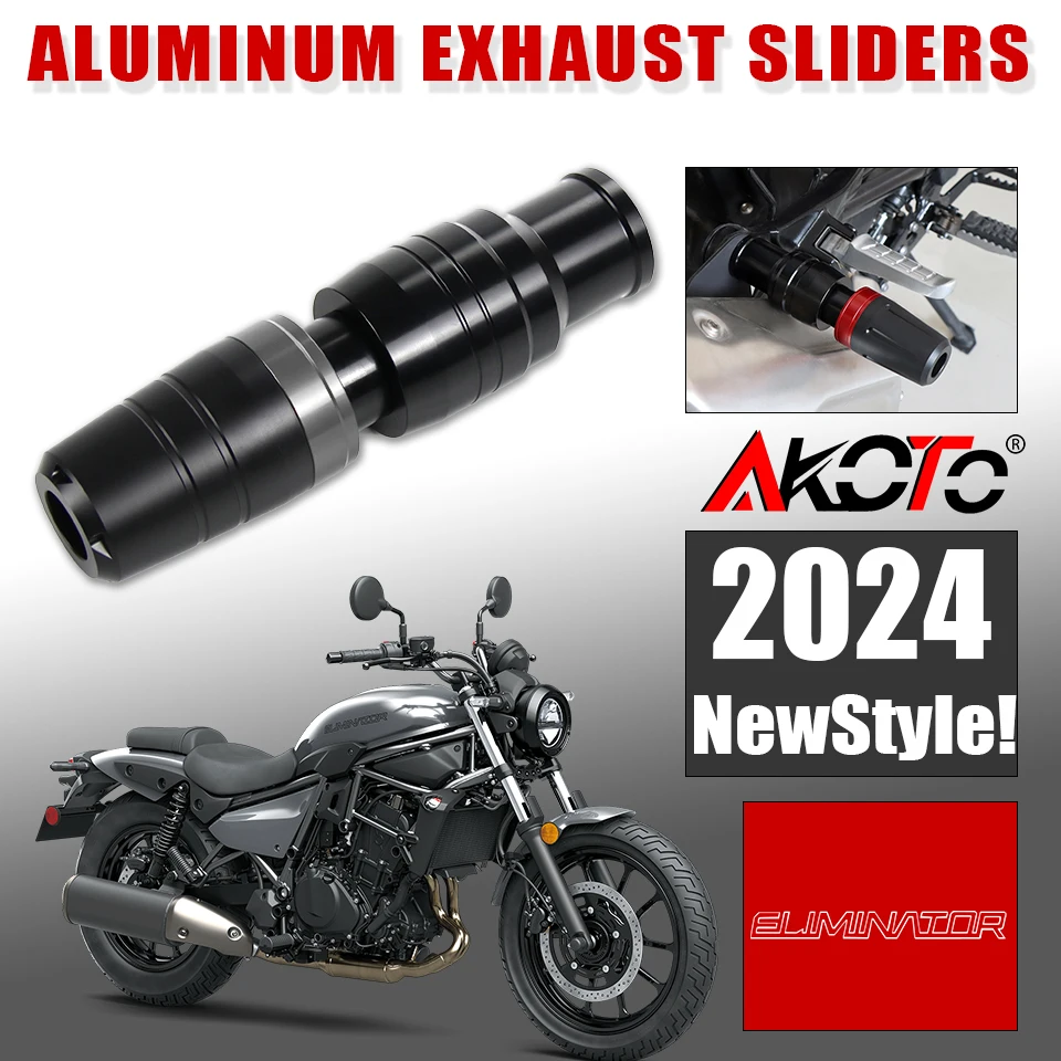 Motorcycle Exhaust Sliders Crash Pad Protector Accessoires For KAWASAKI Eliminator 400 450 500 2023 2024 Falling Protection