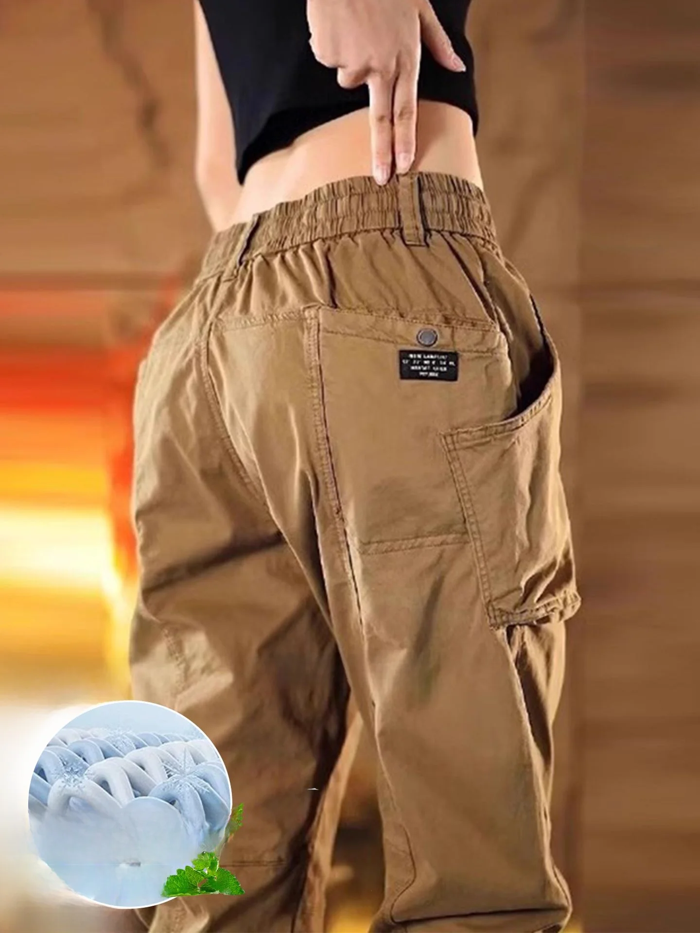 

Рабочие брюки из чистого хлопка, мужские свободные брюки с манжетами для скалолазания на открытом воздухе, американские спортивные длинные брюки, весенне-осенняя повседневная одежда