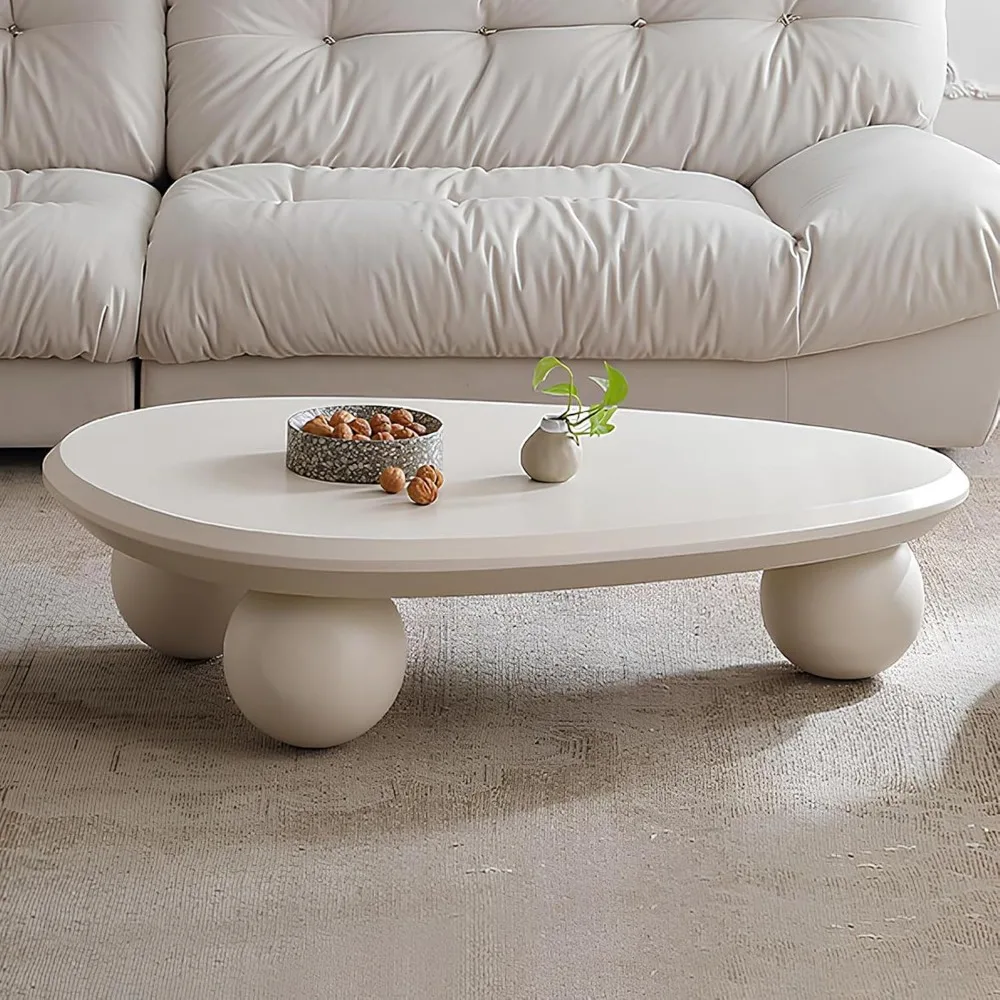 

Irregular Coffee Table for Living Room Cloud Coffee Table Oval Coffee Table with 3 Spherical Legs Cute Modern Center Table Indoo