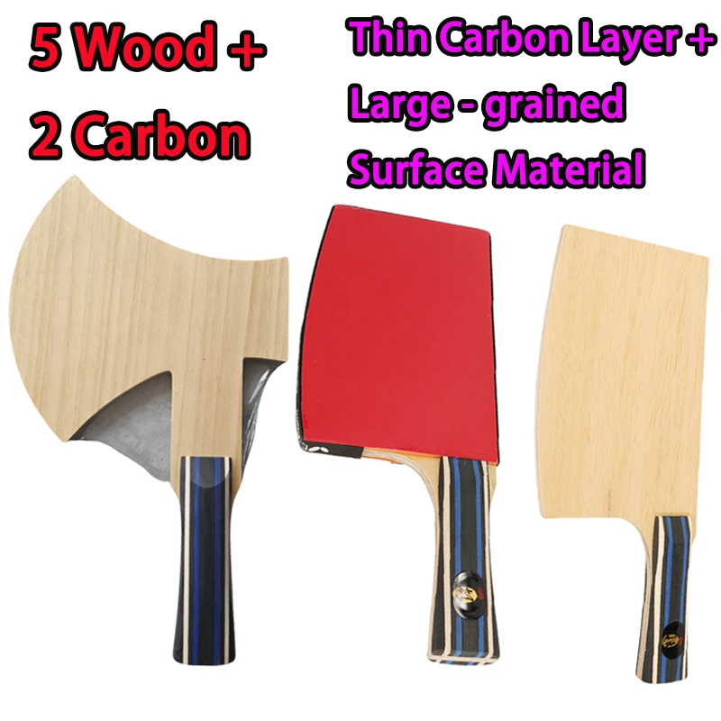 Table Tennis Blade Unique Shape 5 Wood 2 Carbon DIY Ping Pong Racket Ayous Professional Table Tennis Racket Blade for Training