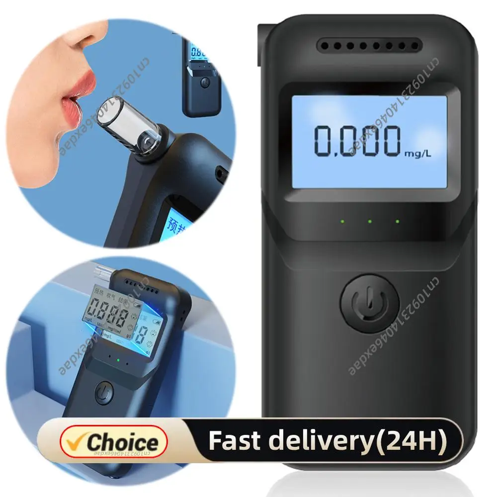 

Цифровой алкотестер с 5 мундштуками, ЖК-дисплеем, портативный анализатор алкоголя для домашнего использования и вечеринок