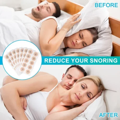 Close-up of cotton nasal strips for snoring relief