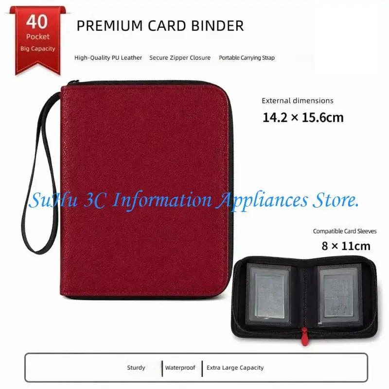 Card Binder Card Holders Book with Zippered Cover and Sleeve Pages for Sorting