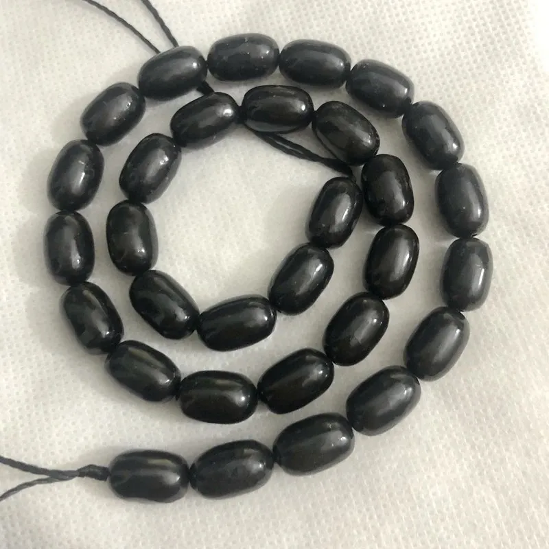 

Wholesale 1string 100% Natural Russia Shungite Beads 8x12mm Barrel Beads,Healing Gem stone Jewelry bead,Rich in Fullerenes