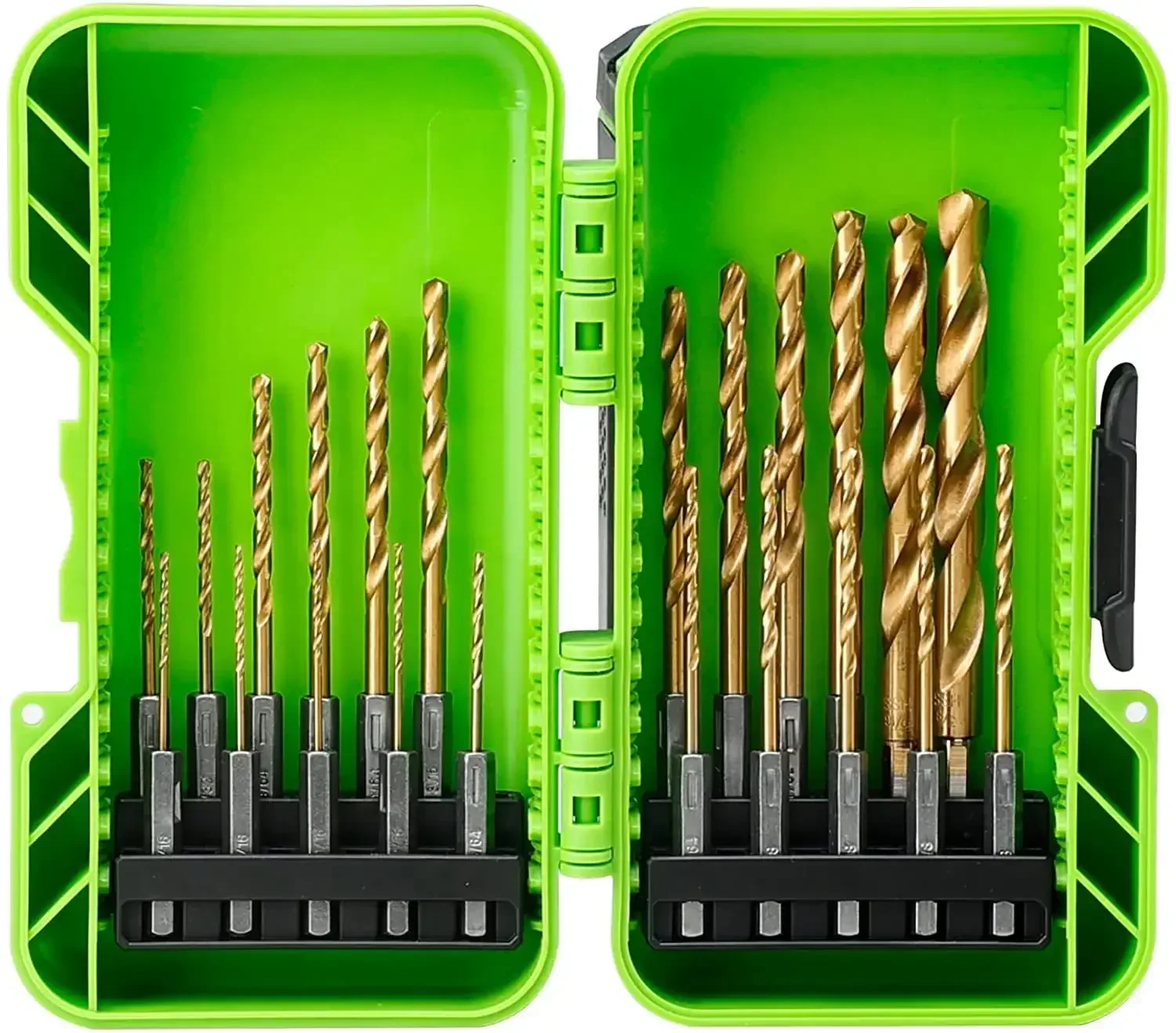 Juego de brocas de titanio HSS de 22 piezas con estuche de almacenamiento