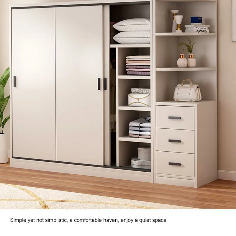 خزانة ملابس من الخشب الصلب مع بابين و3 أدراج، خزانة غرفة نوم قوية، تخزين واسع، سهل التجميع #6