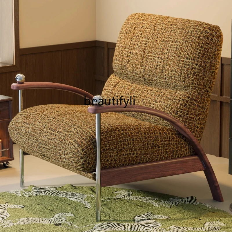 

Modern and simple, North American ash wood antique casual single sofa chair living room, new model