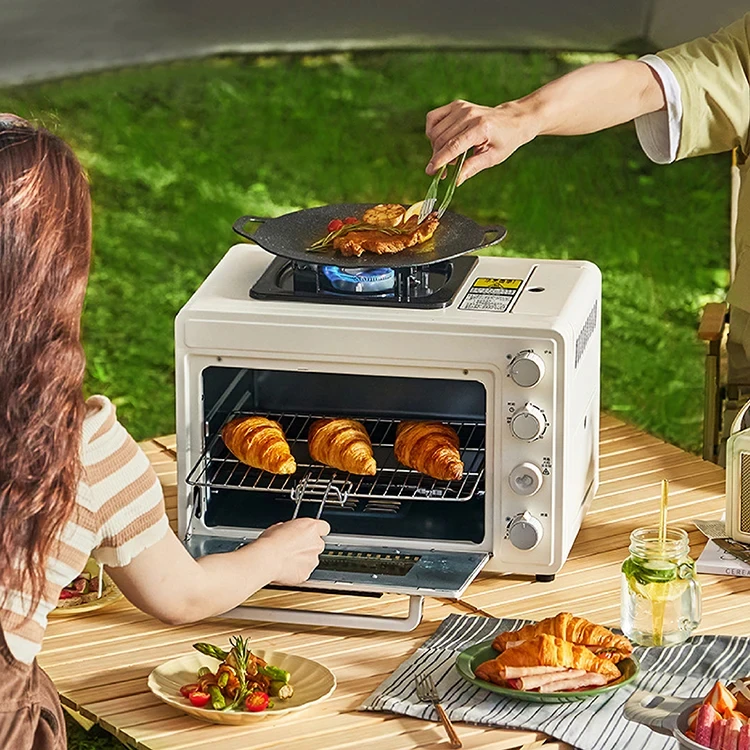 Outdoor Butane Gas Oven Stove Combo for Baking, Pizza, Toast, Broil Camp Chef Outdoor Camp Oven