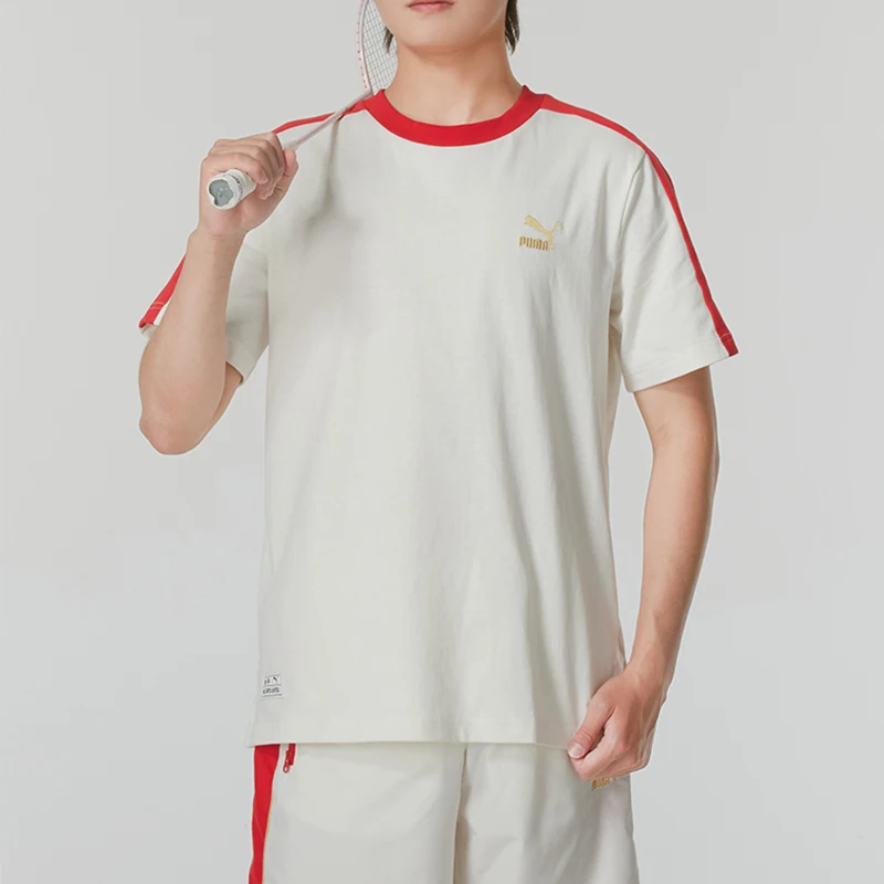 

PUMA Натуральная летняя новая мужская трикотажная дышащая спортивная с коротким рукавом 629229-65