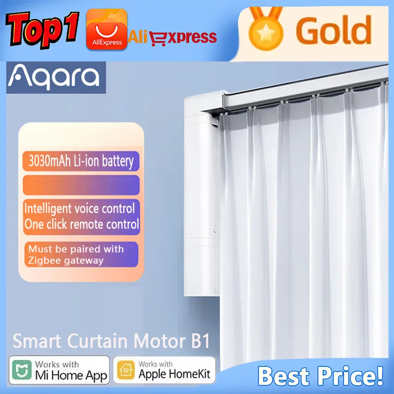 

Aqara Smart Curtain Controller Curtain Motor B1 Wireless Timing Remote Control Smart Motorized Curtain Motor For Mi home Homekit
