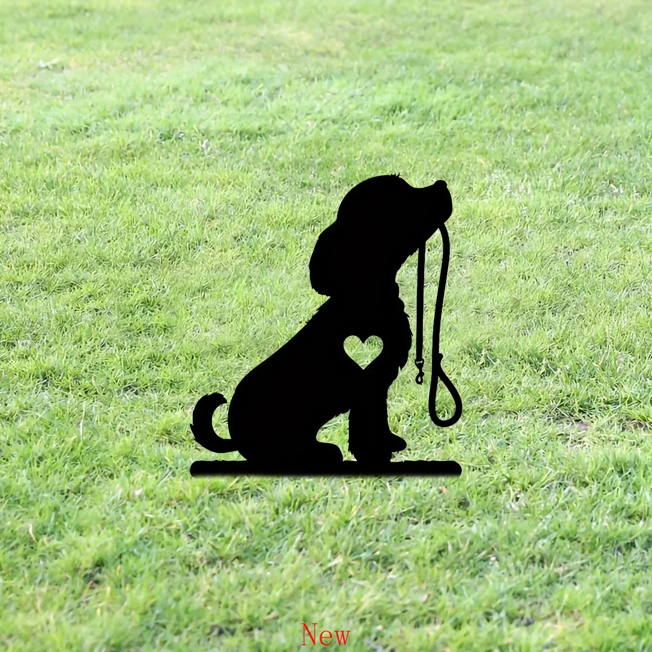 Promotion Small Dog Garden Stake Iron Art Silhouette Metal Yard Decor Sign Courtyard Art Garden Outdoor Decoration Creative Comm
