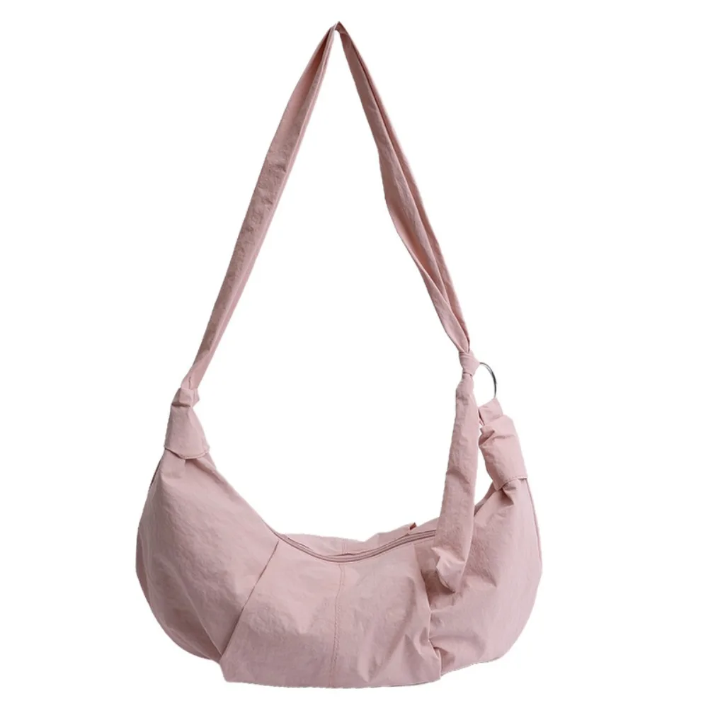 

Large Capacity Nylon Dumpling Bag Japanese Style Leisure Casual Crossbody Bag Purse Solid Color Sports Shoulder Bag Female/Men