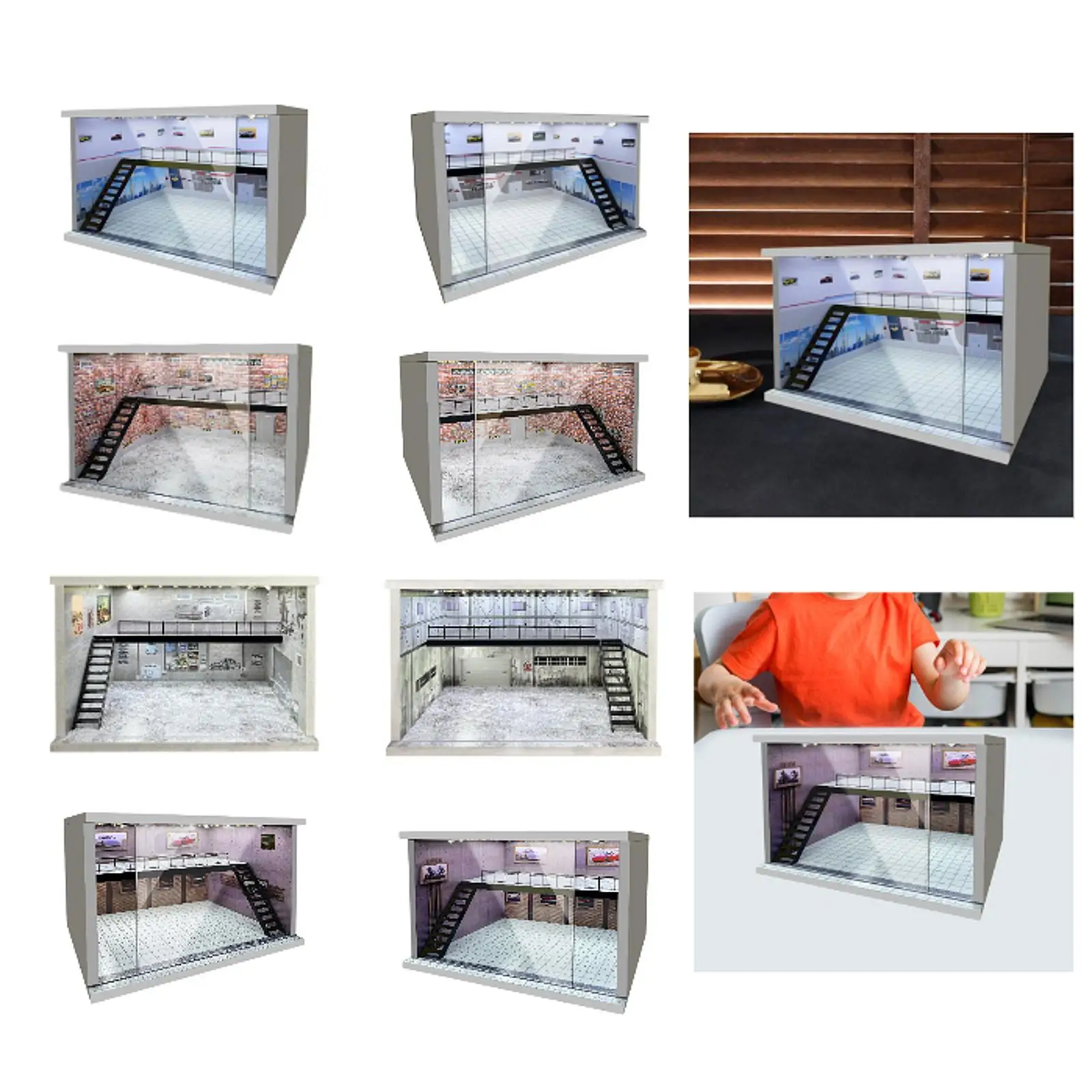 

Vehicle Model Display Case 1/64 1/36 1/32 Scale Dustproof Tabletop Decor Diorama