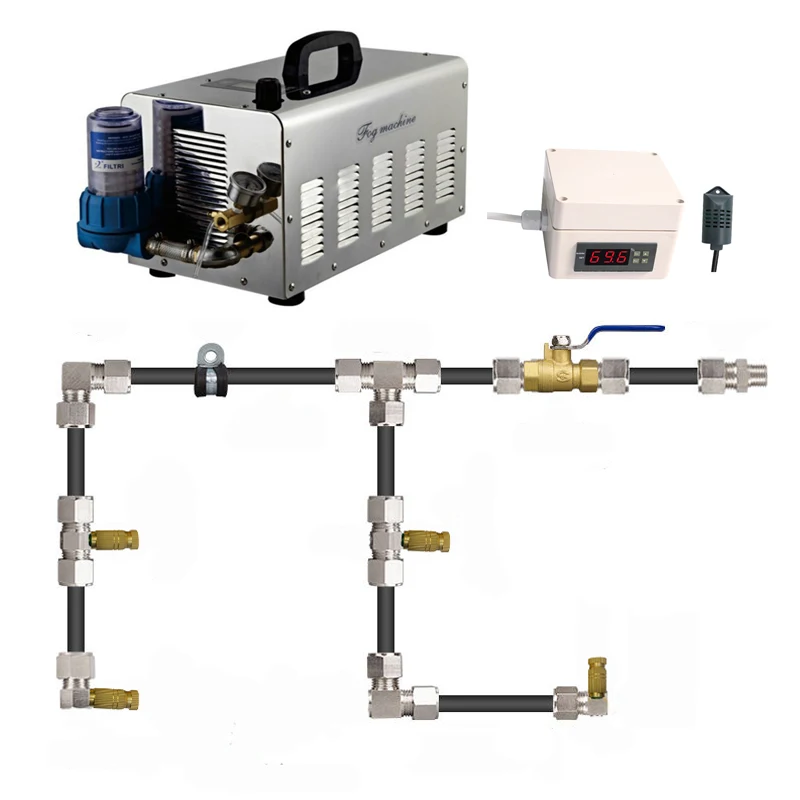 

Greenhouse Mist Cooling System With Humidity Sensor 120pcs Brass Mist Nozzle Misting System Fog Machine Fogging System