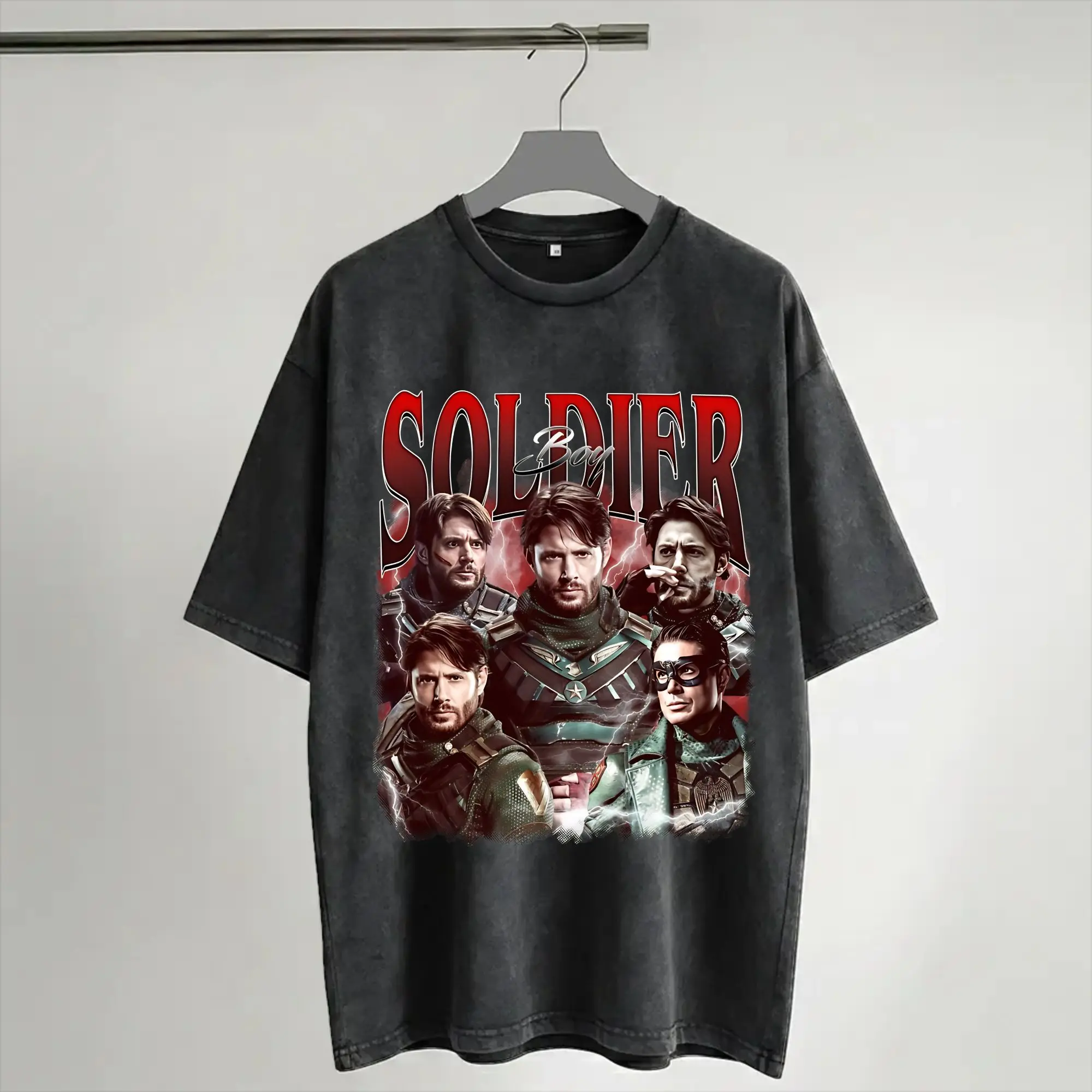 Soldier Bucky Barnes  T Shirts Hip Hop Washed Cotton Oversize T-Shirts  Retro for Men Women Streetwear Graphic Printed Tops Tees