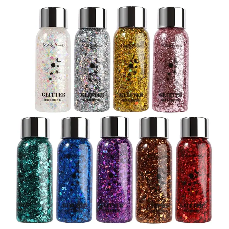 Full Body Gel Sequins Dazzle Color Dress Eye And Hair Highlights Long Term Powder Is Not Easy To Take Off Makeup Flowers image 6