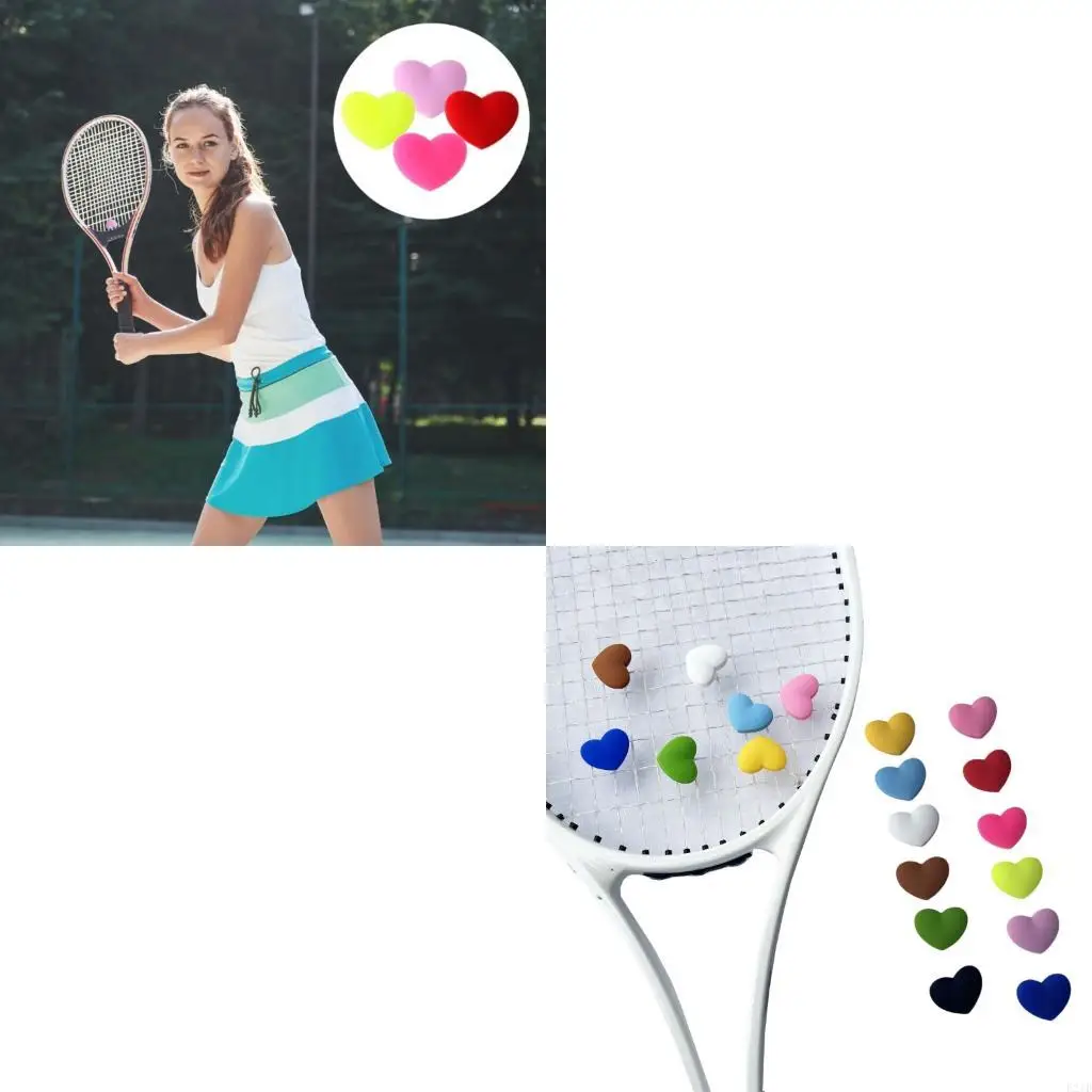

8lots Silicones Heart Tennis Racket Vibration Reducing Accessories