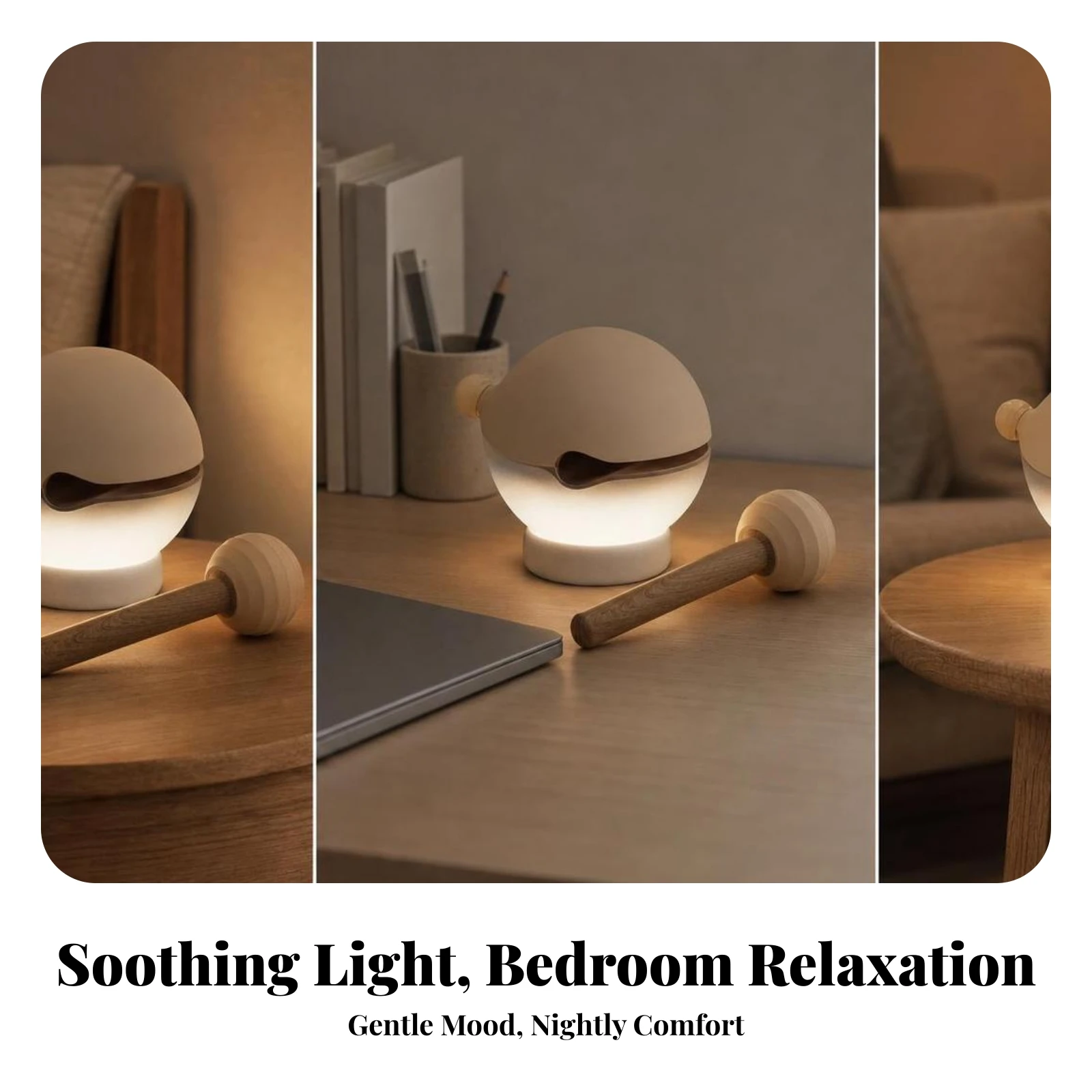 Wooden Tabletop Night Light Wooden Aquatic Night Light Small Base Home Decor Minimalist