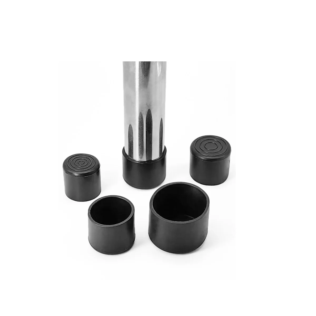 Almofada de Borracha Espessada, Tampa Resistente ao Desgaste, Steel Pipe, Mesa de Jantar e Cadeira Pernas, Anti Slip Sleeve, Blank End Caps, 4pcs