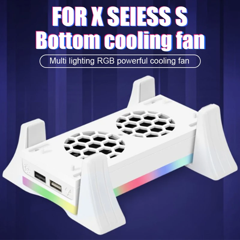 

Cooling Vertical Stand 3 Gear Cooler Fan Base With Atmosphere Colorful LED Light Heat Dissipation Dock For Xbox Series S Console