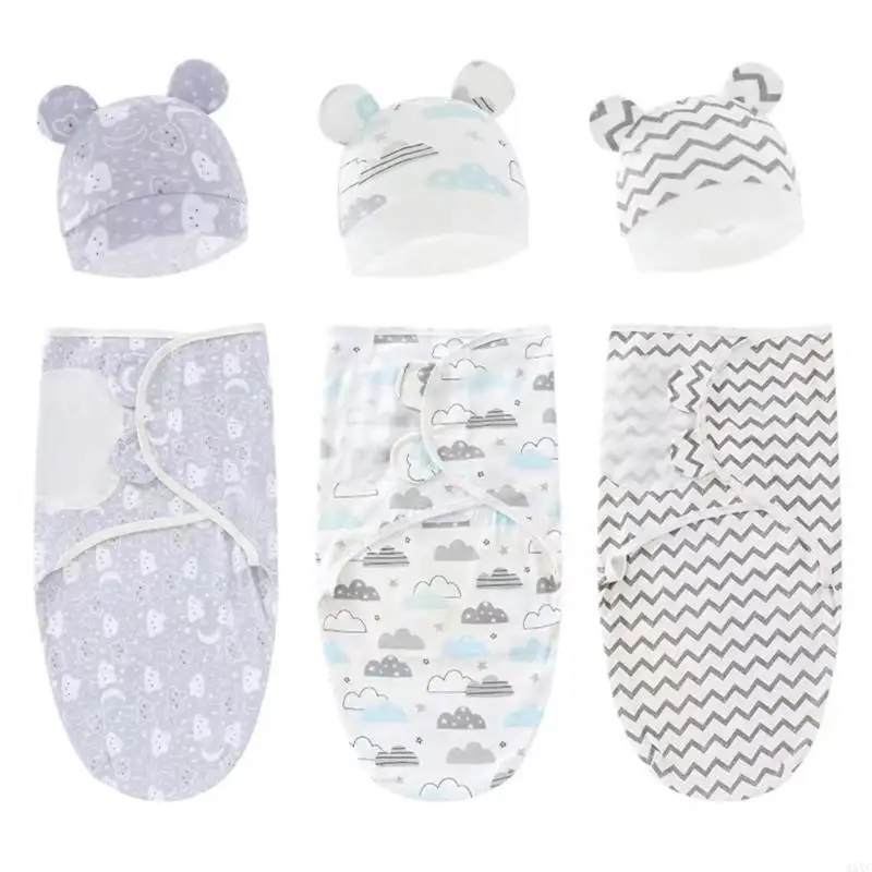 A5YC Infant Sleep Sack Bear Ear Hat Baby Bedding Newborns Skin Friendly Blanket