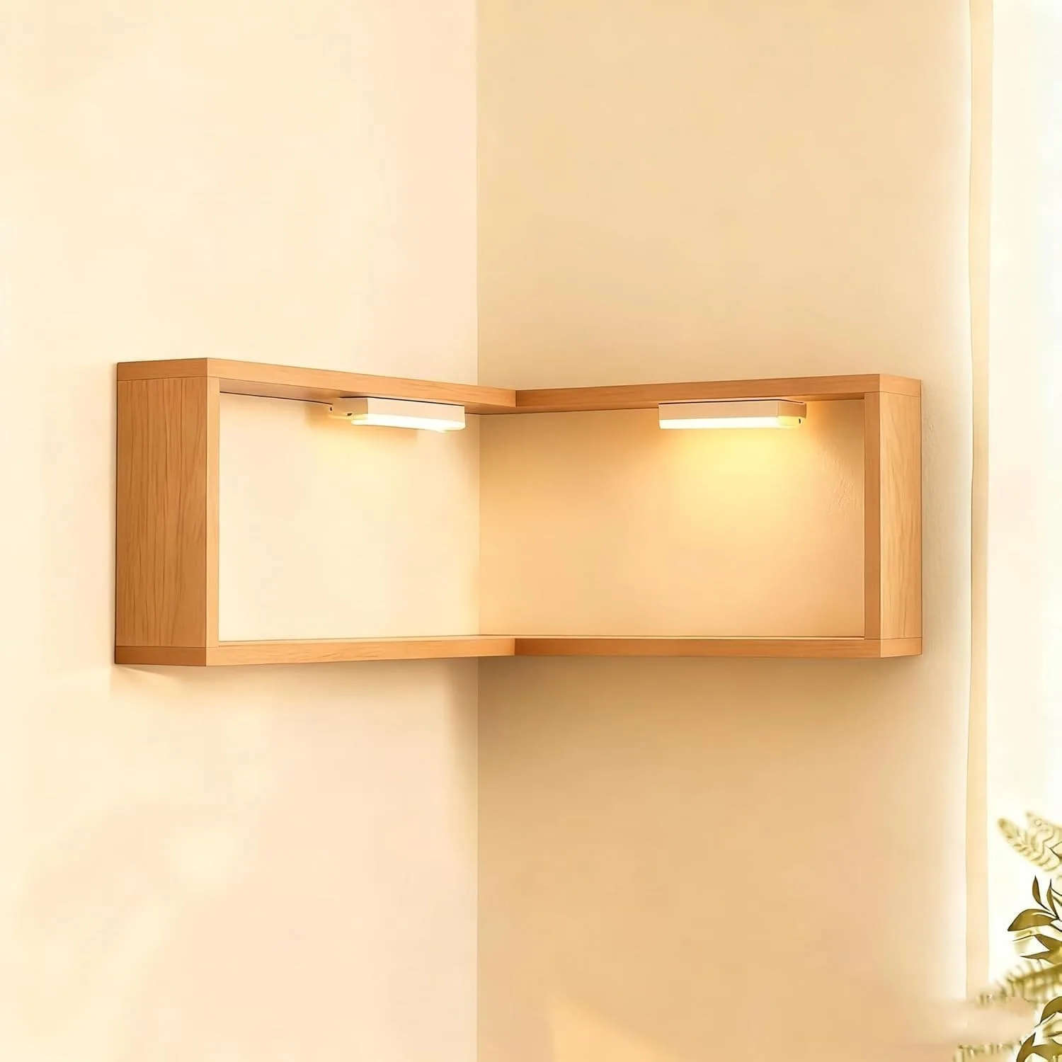 

Smart Corner Shelves That Light Up Your Space, Corner Floating Storage Shelves, Wooden Wall-Mounted Corner Shelf Display Ra