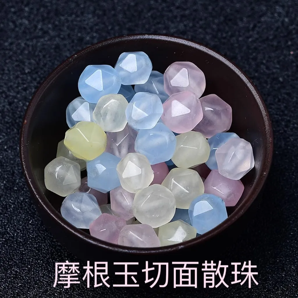 

8mm Colorful Gemstone Morganite Beads For Jewelry Making Diy Bracelet Necklace Morganite Stone Faceted Round Bead Accessories