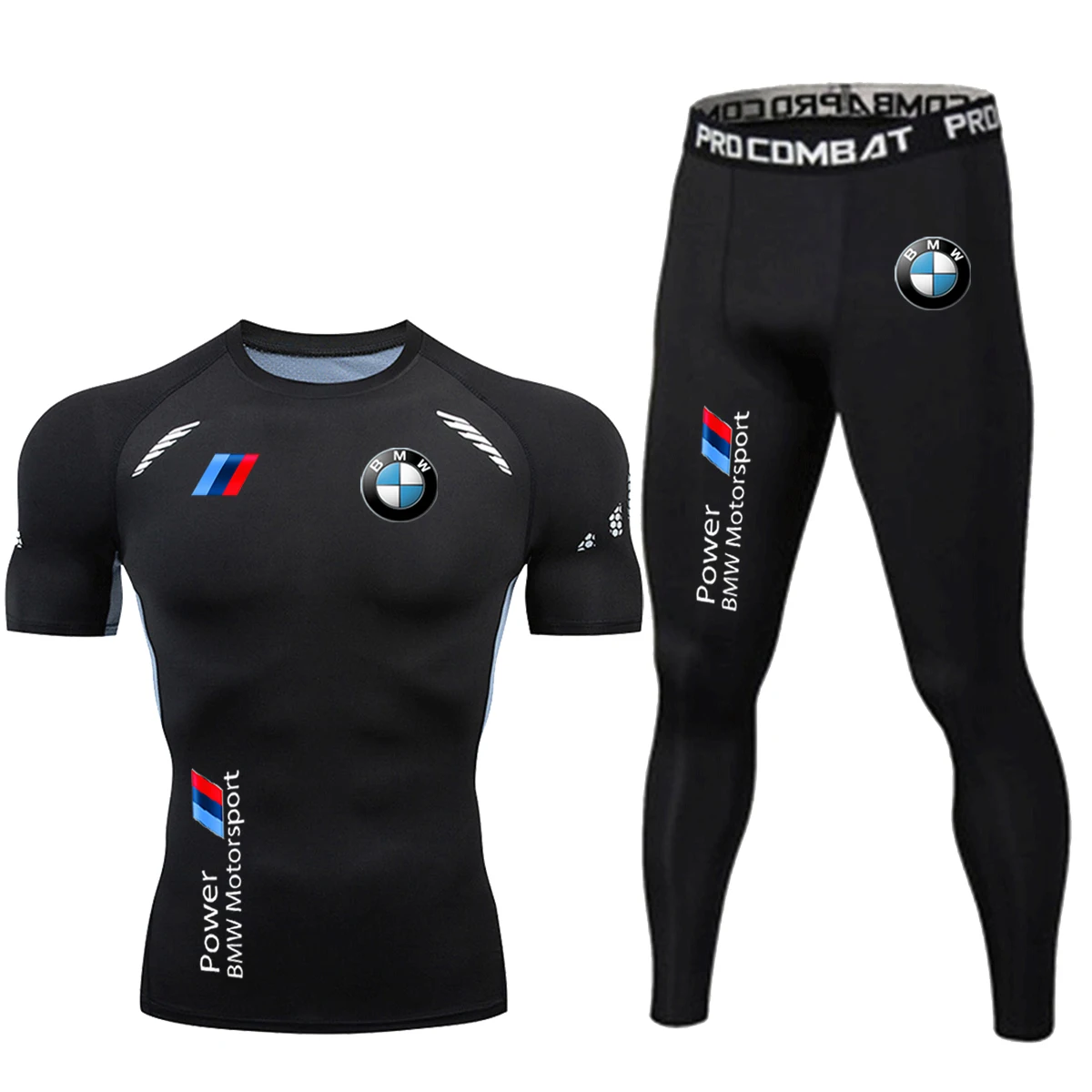 

Summer Men's Training Wear BMW Logo Fitness Quick Drying T-Shirt Shorts Two BMW Men's Training Protect Rashes Breathable 2025