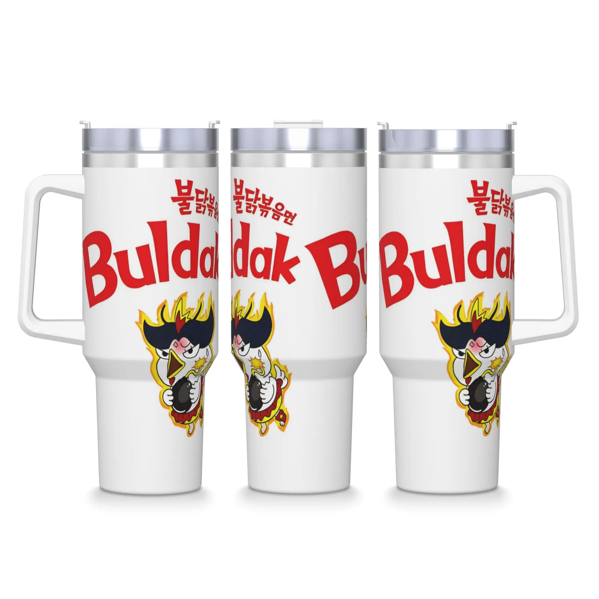 

Buldak Ramen Chicken Tumbler Cold and Hot Water Bottle Keep Heat Stainless Steel Thermal Cups Printed Camping Car Mugs