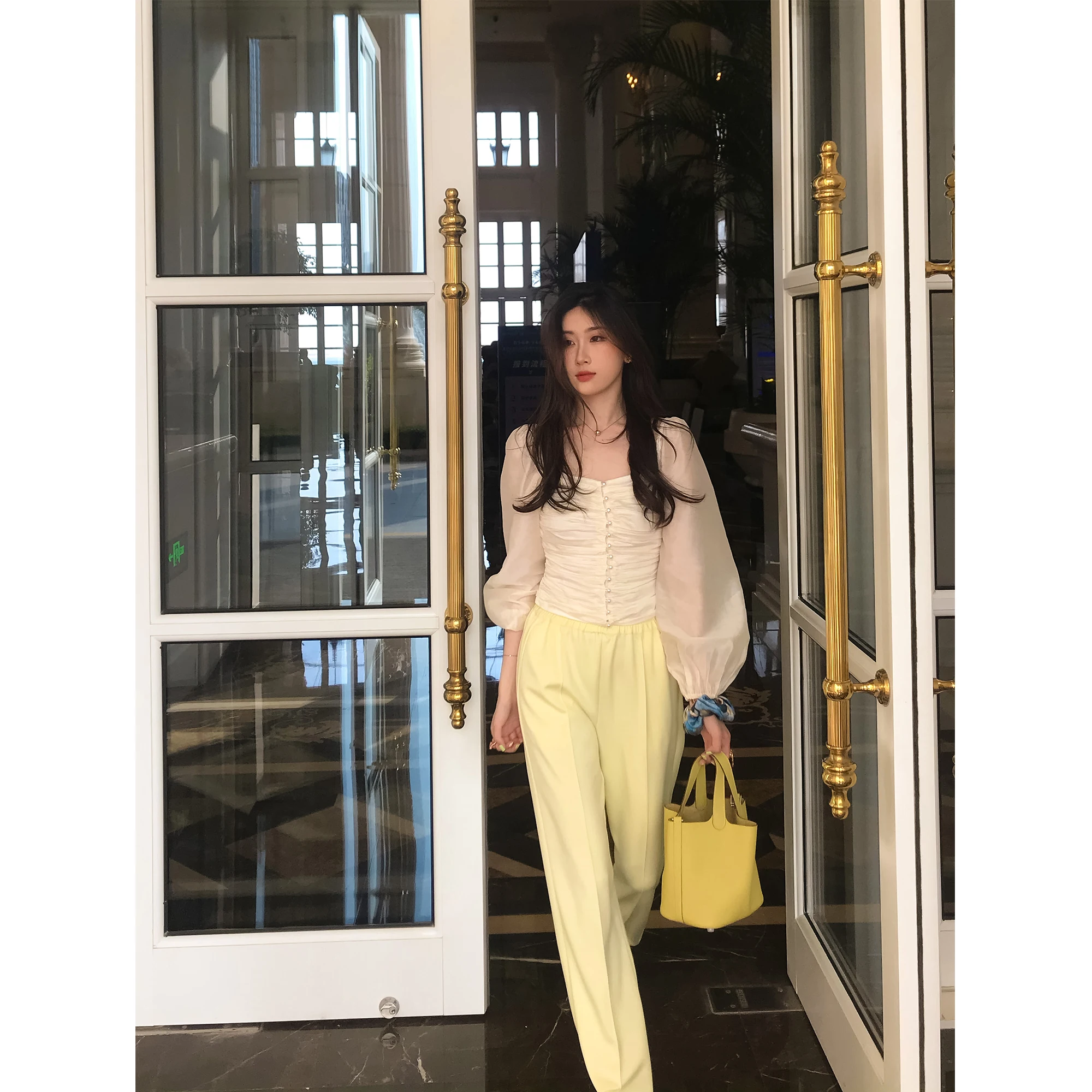 

Женские летние повседневные брюки с высокой талией, прямые, стройнящие, универсальные, из модала и полиэстера, тонкие, для осени и повседневной носки...