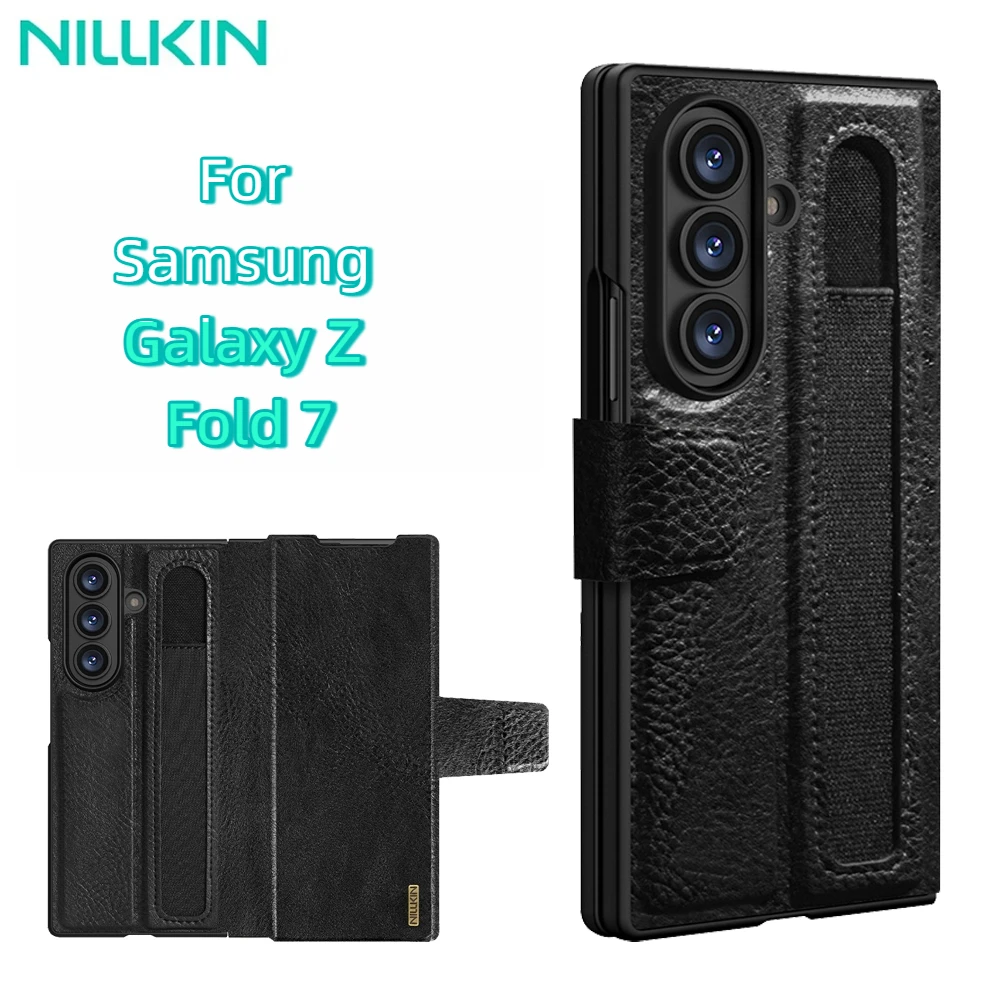 Для Samsung Galaxy Z Fold 7, флип-чехол Nillkin Aoge, винтажный кожаный чехол с карманом для карт, чехол для книги для Samsung Z Fold7, с слотом для ручки